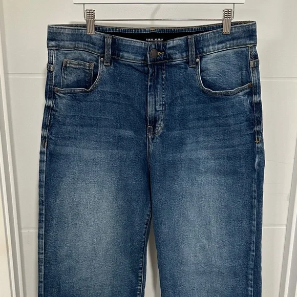 Plus Size High-Rise Women's Jeans in Medium Blue Wash; Curve Appeal Dream Weave - Picture 1 of 7